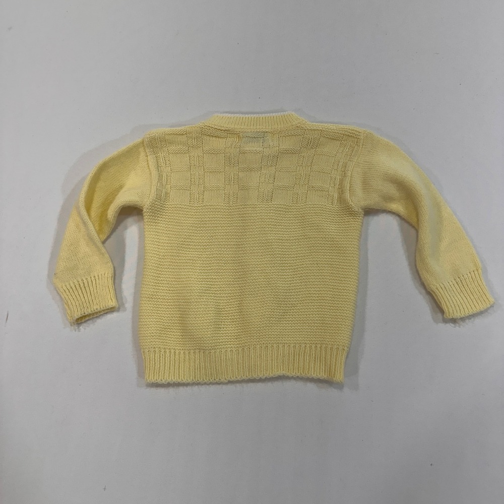 Penneys Vintage Knit Cardigan Baby 0-6M Yellow Basketweave‎ | Classic Retro - Picture 3 of 4
